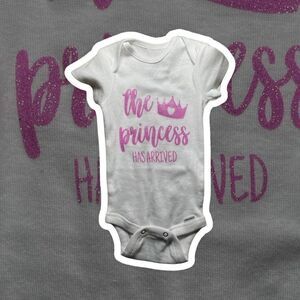 Hand Crafted Cute Baby girl onesie, Baby shower gift, pregnancy gift, princess o